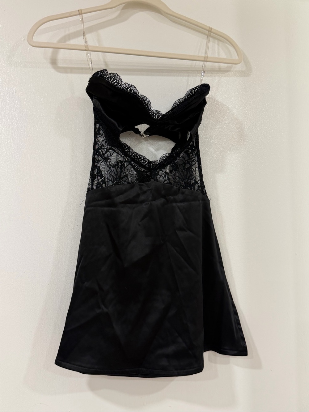 Outcast dress Black Lace-Trim Satin